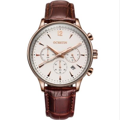 Classic Mens Watch with White Face