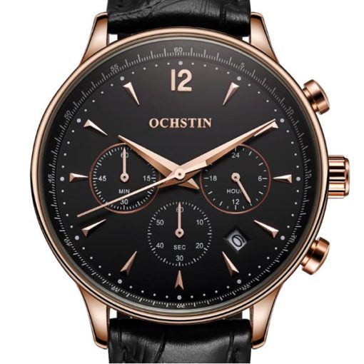 black and rose gold mens watch 1