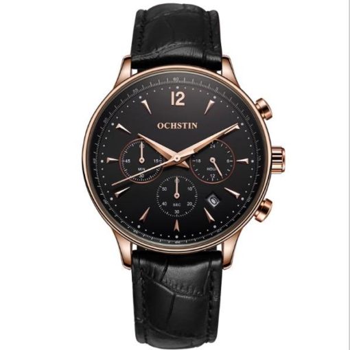 black and rose gold mens watch 2